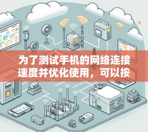 为了测试手机的网络连接速度并优化使用，可以按照以下步骤进行