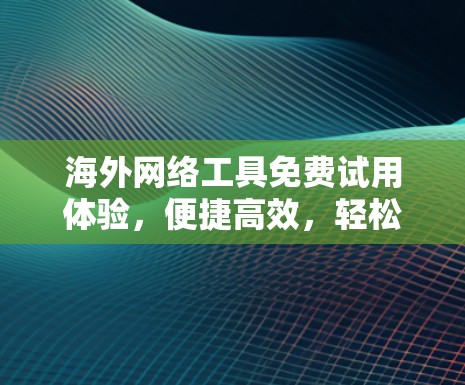 海外网络工具免费试用体验，便捷高效，轻松应对全球网络挑战
