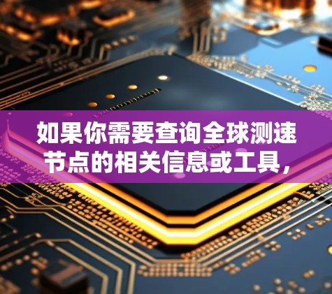如果你需要查询全球测速节点的相关信息或工具,可以访问以下平台 如果你需要查询全球测速节点的相关信息或工具,可以访问以下平台