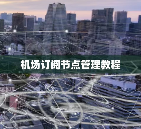 机场订阅节点管理教程