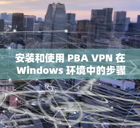 安装和使用 PBA VPN 在 Windows 环境中的步骤如下