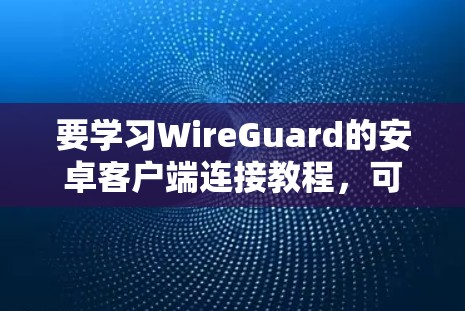 要学习WireGuard的安卓客户端连接教程,可以按照以下步骤进行 要学习WireGuard的安卓客户端连接教程,可以按照以下步骤进行