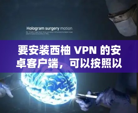 要安装西柚 VPN 的安卓客户端，可以按照以下步骤进行