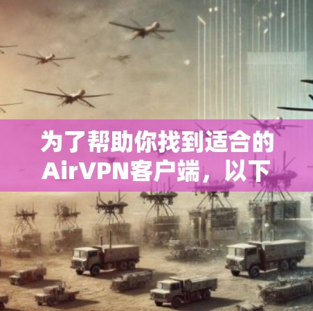 为了帮助你找到适合的AirVPN客户端，以下是一些详细的步骤指南