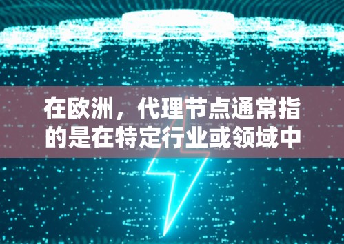 在欧洲，代理节点通常指的是在特定行业或领域中与主要企业或机构合作的中间机构或服务提供商。以下是一些可能指的是欧洲代理节点的领域和情况