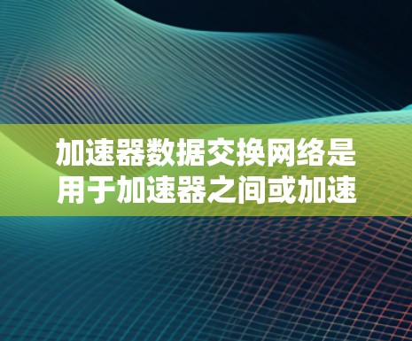 加速器数据交换网络是用于加速器之间或加速器与设备之间的数据交换网络。它通过整合加速器之间的设备和网络，提升数据传输效率，特别是在自动驾驶、数据中心和医疗设备等领域