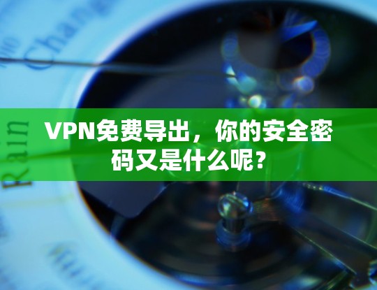 VPN免费导出,你的安全密码又是什么呢? VPN免费导出,你的安全密码又是什么呢?