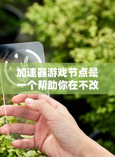 加速器游戏节点是一个帮助你在不改变游戏本上运行游戏的情况下，提升游戏性能的工具。以下是几个常见的加速器推荐，根据你的需求和预算来选择最合适的
