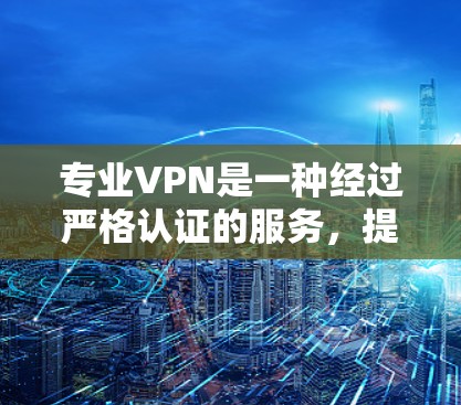 专业VPN是一种经过严格认证的服务，提供了可靠的数据安全和隐私保护。以下是推荐的专业VPN服务